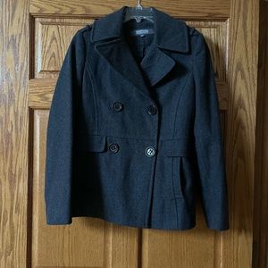 Women’s Kenneth Cole Reaction charcoal gray wool blend peacoat. Size 8. EUC.